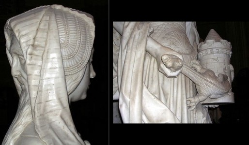 La statue représentant la vertu de prudence sur le tombeau de François II de Bretagne que l'on peut voir dans la cathédrale de Nantes.